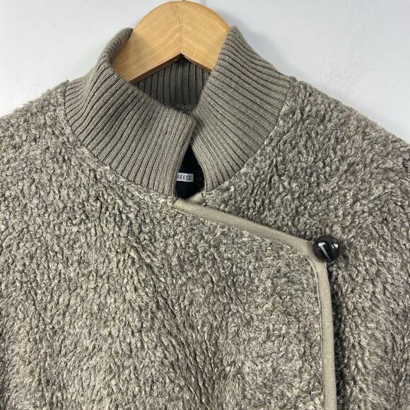 Plenty by Tracy Reese Taupe Sherpa Wool Blend Mohair Jacket Coat Sz P/S - Picture 8 of 16